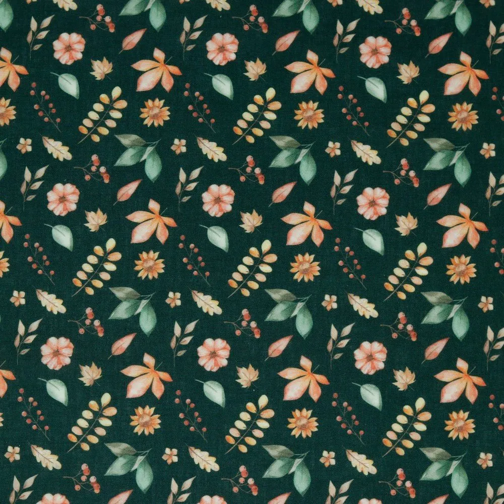 100% Cotton Digital Print  - AUtumn Leaf
