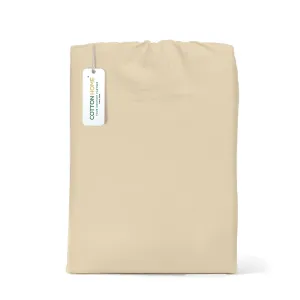 100% Egyptian Cotton 3PC Fitted Sheet 120X200 25CM Cotton Home Sateen Beige