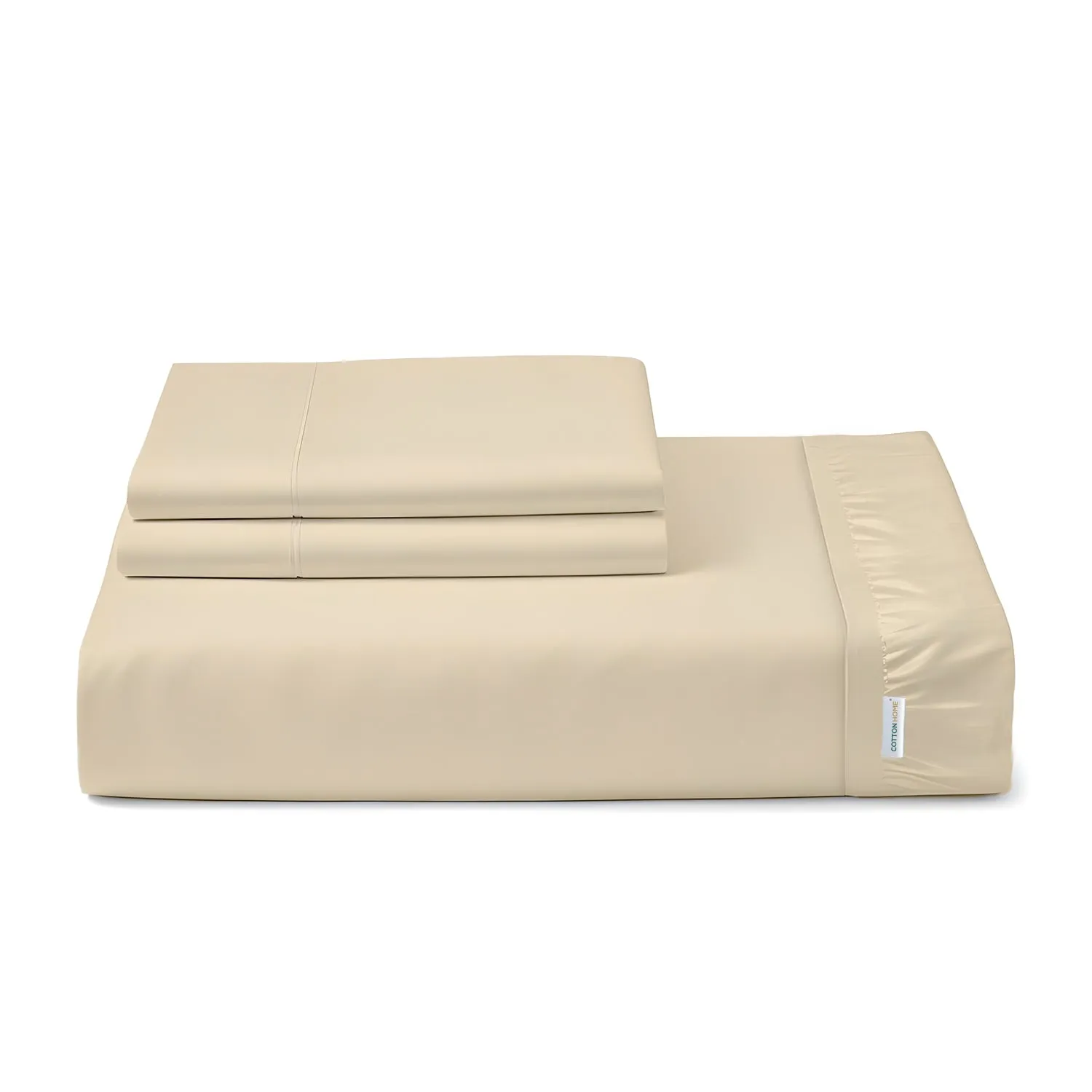 100% Egyptian Cotton 3PC Fitted Sheet 120X200 25CM Cotton Home Sateen Beige