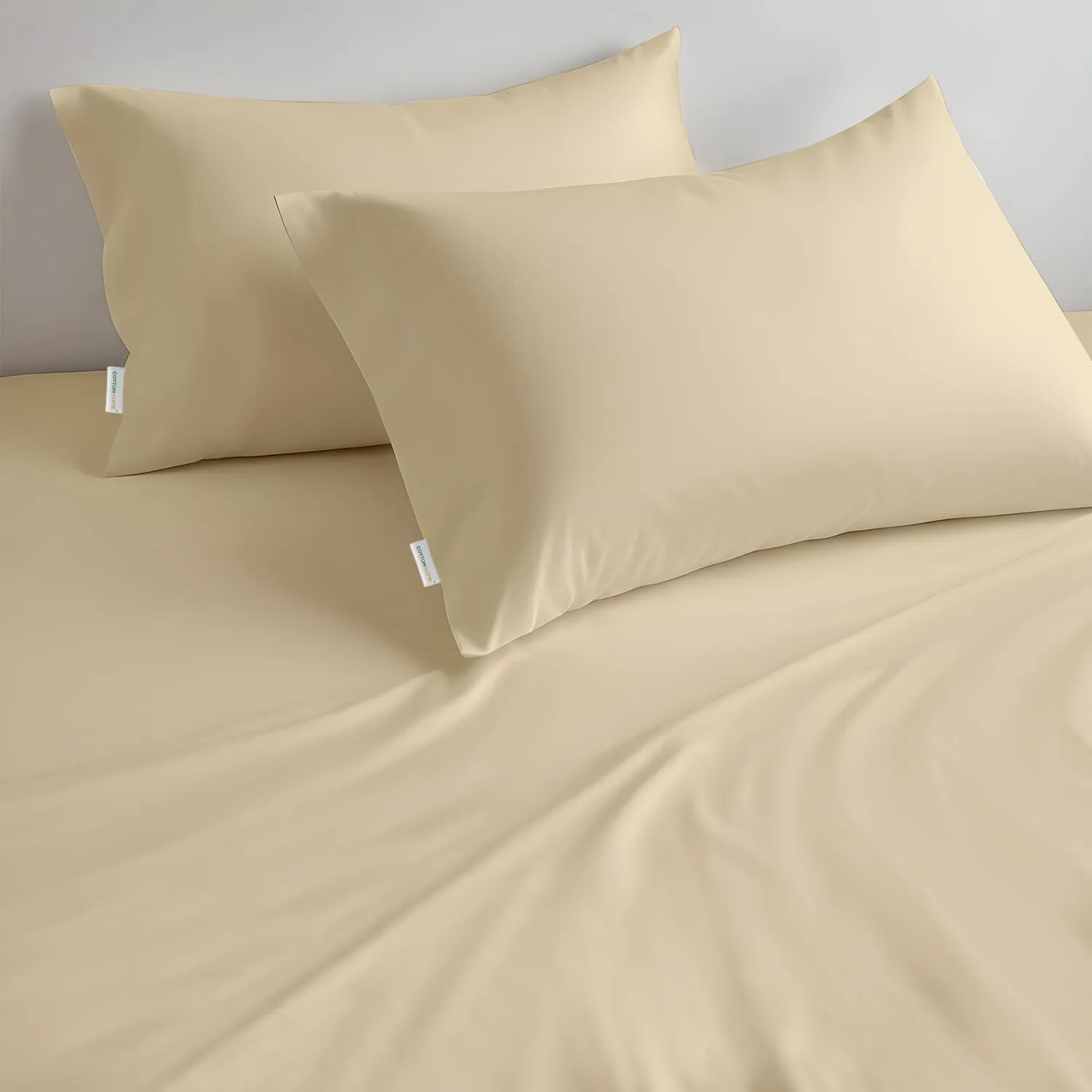 100% Egyptian Cotton 3PC Fitted Sheet 120X200 25CM Cotton Home Sateen Beige