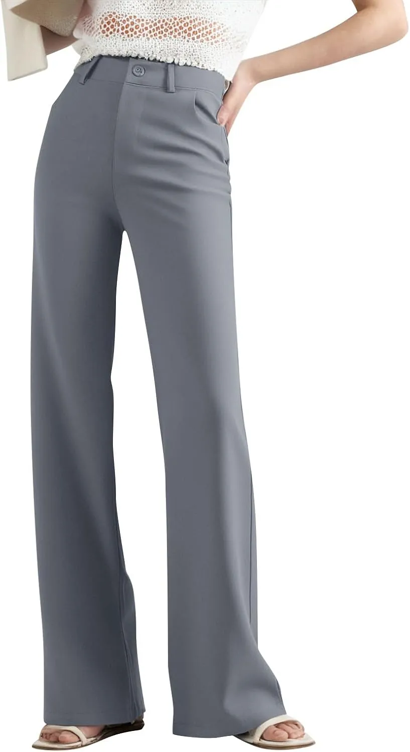2025 Summer Women Work Business Pants High Waisted Flare Modern Comfortable Office Overalls Ladies Slacks