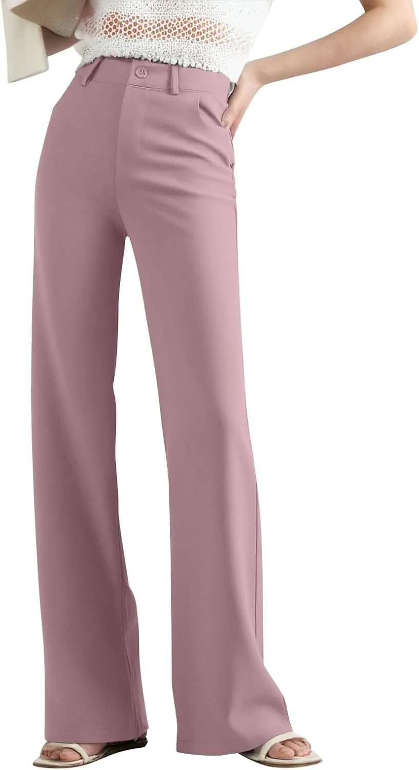 2025 Summer Women Work Business Pants High Waisted Flare Modern Comfortable Office Overalls Ladies Slacks