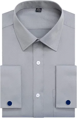 Alimens & Gentle French Cuff Regular Fit Dress Shirts (Cufflink Included)