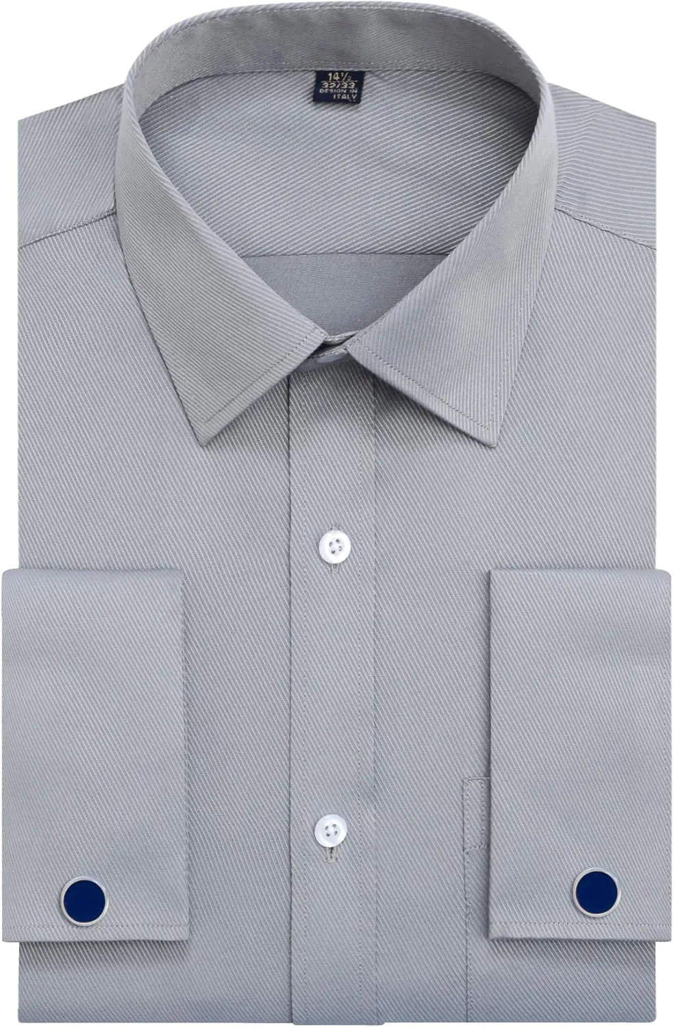 Alimens & Gentle French Cuff Regular Fit Dress Shirts (Cufflink Included)