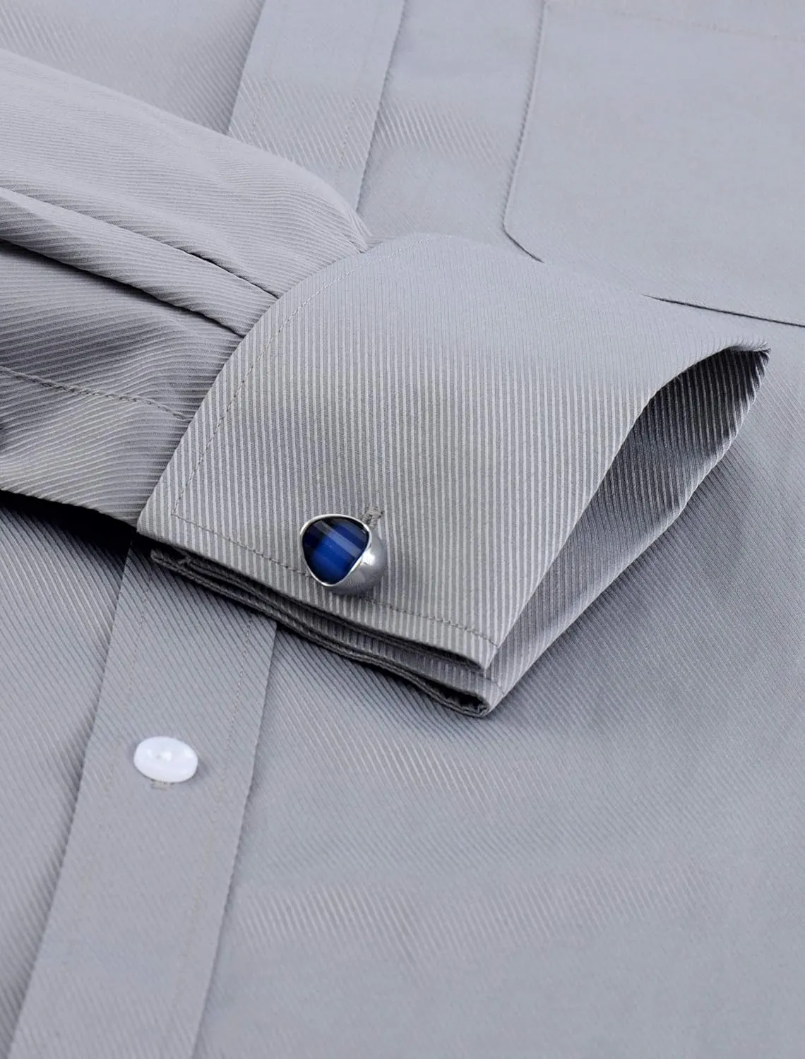 Alimens & Gentle French Cuff Regular Fit Dress Shirts (Cufflink Included)
