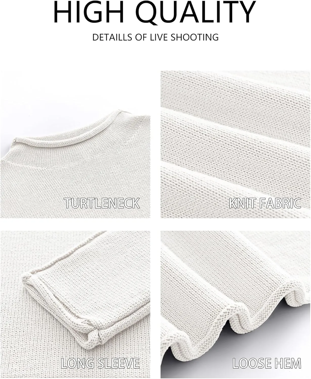 ANRABESS Women Casual Long Sleeve Mock Funnel Neck Knit Pullover Sweater Top 2025 Fall Fashion Outfits with Exposed Seam
