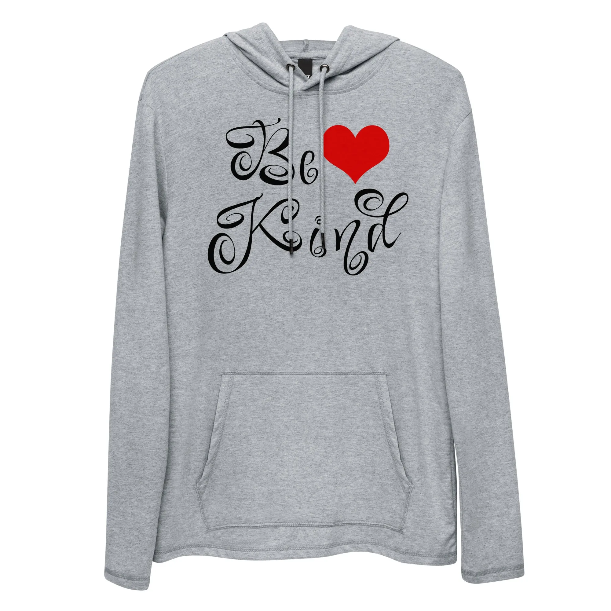 Be Kind Red Heart - Unisex Lightweight Hoodie, comfy, soft, fun