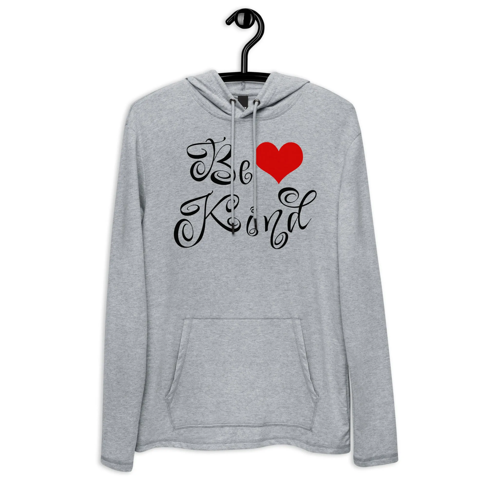 Be Kind Red Heart - Unisex Lightweight Hoodie, comfy, soft, fun