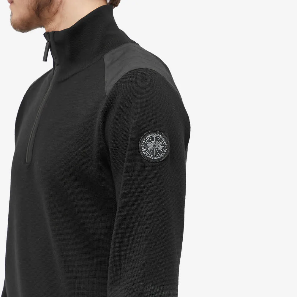 Canada Goose Black Disc Stormont 1/4 Zip Knit Jumper