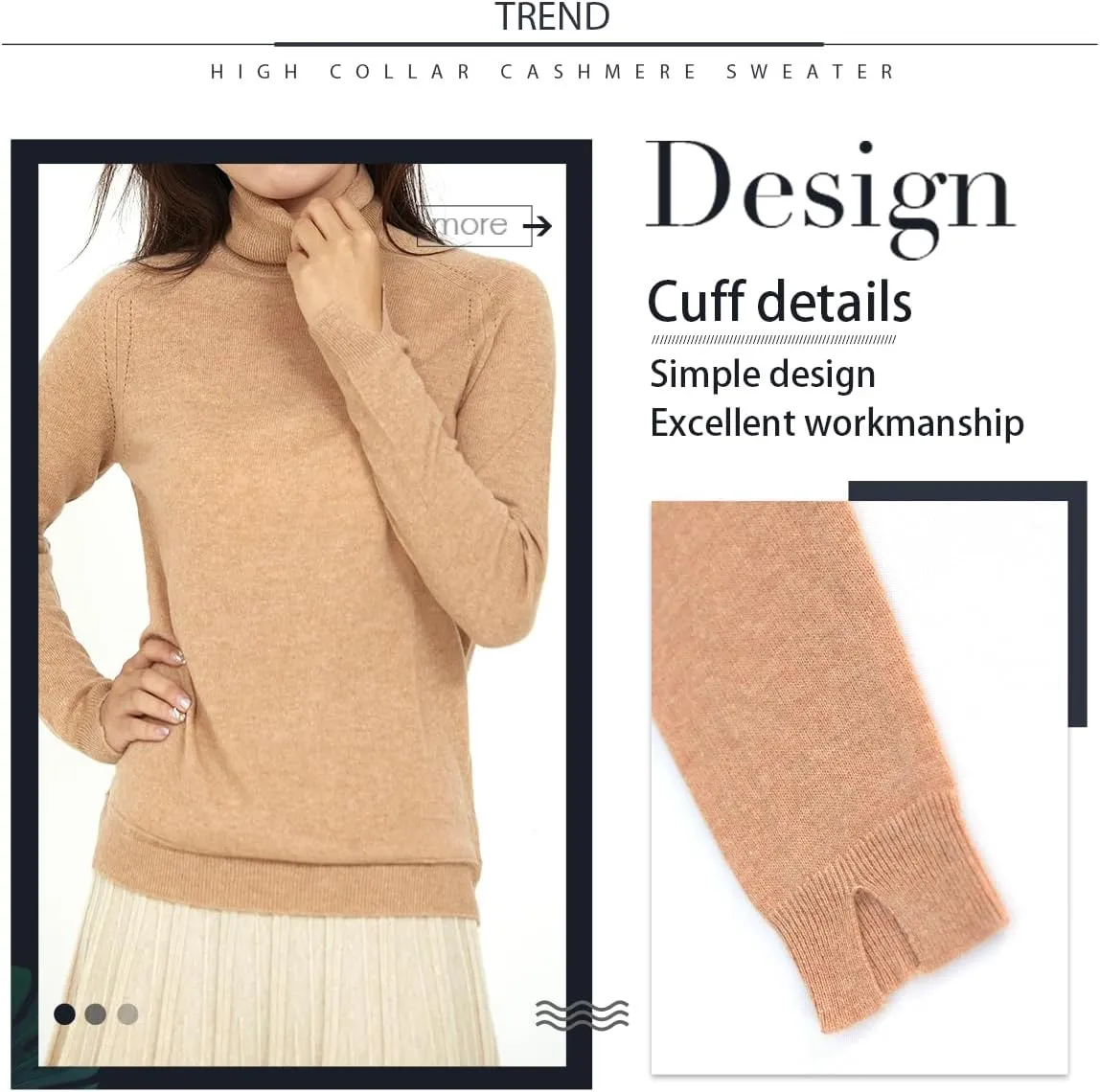 Cashmere Sweaters for Women,100% Cashmere Long Sleeve Sweaters Crew Neck Solid Pullover Jumpers Tops