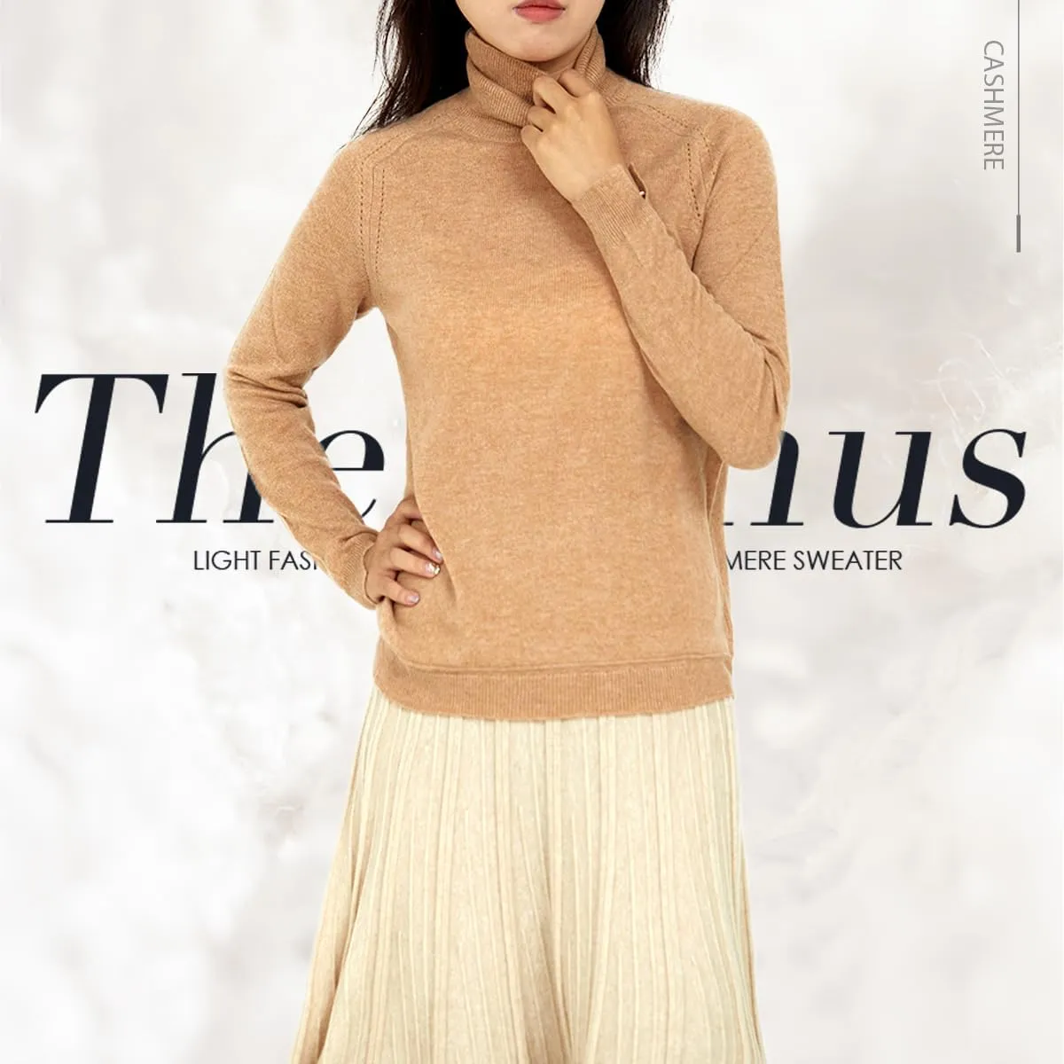 Cashmere Sweaters for Women,100% Cashmere Long Sleeve Sweaters Crew Neck Solid Pullover Jumpers Tops