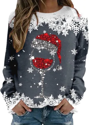 Christmas Sweatshirts for Women Ugly Sweater Funny Xmas Crewneck Long Sleeve Holiday Pullover