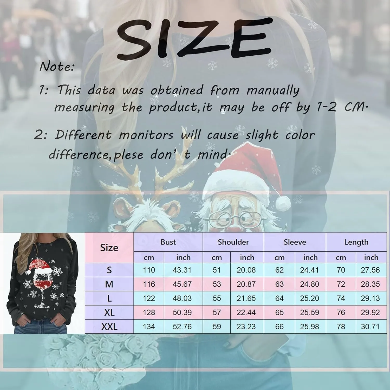 Christmas Sweatshirts for Women Ugly Sweater Funny Xmas Crewneck Long Sleeve Holiday Pullover
