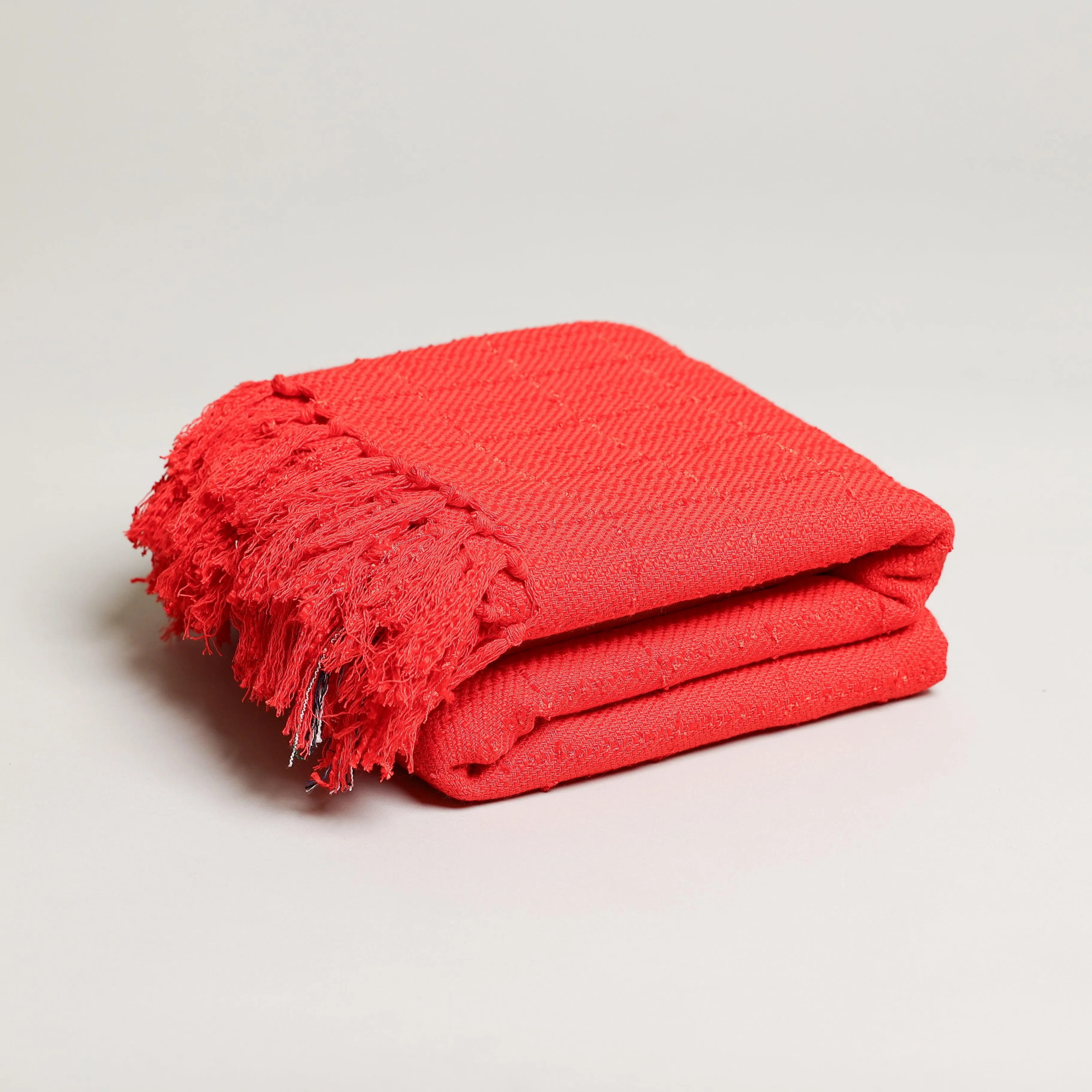 Colored Subtle Tweed Throw Blankets 58" x 67"  3.5" Tassels