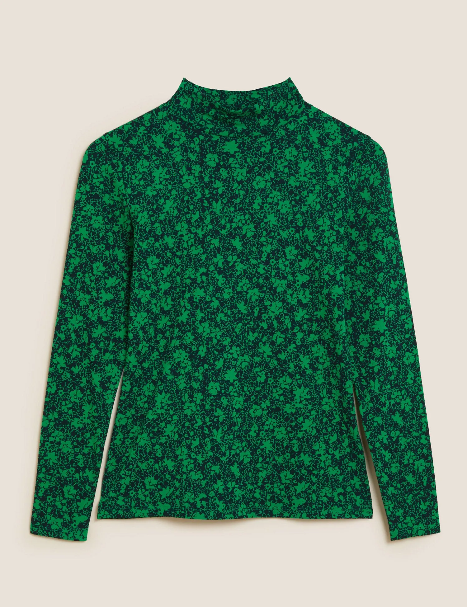 Cotton Rich Printed Funnel Neck Top
