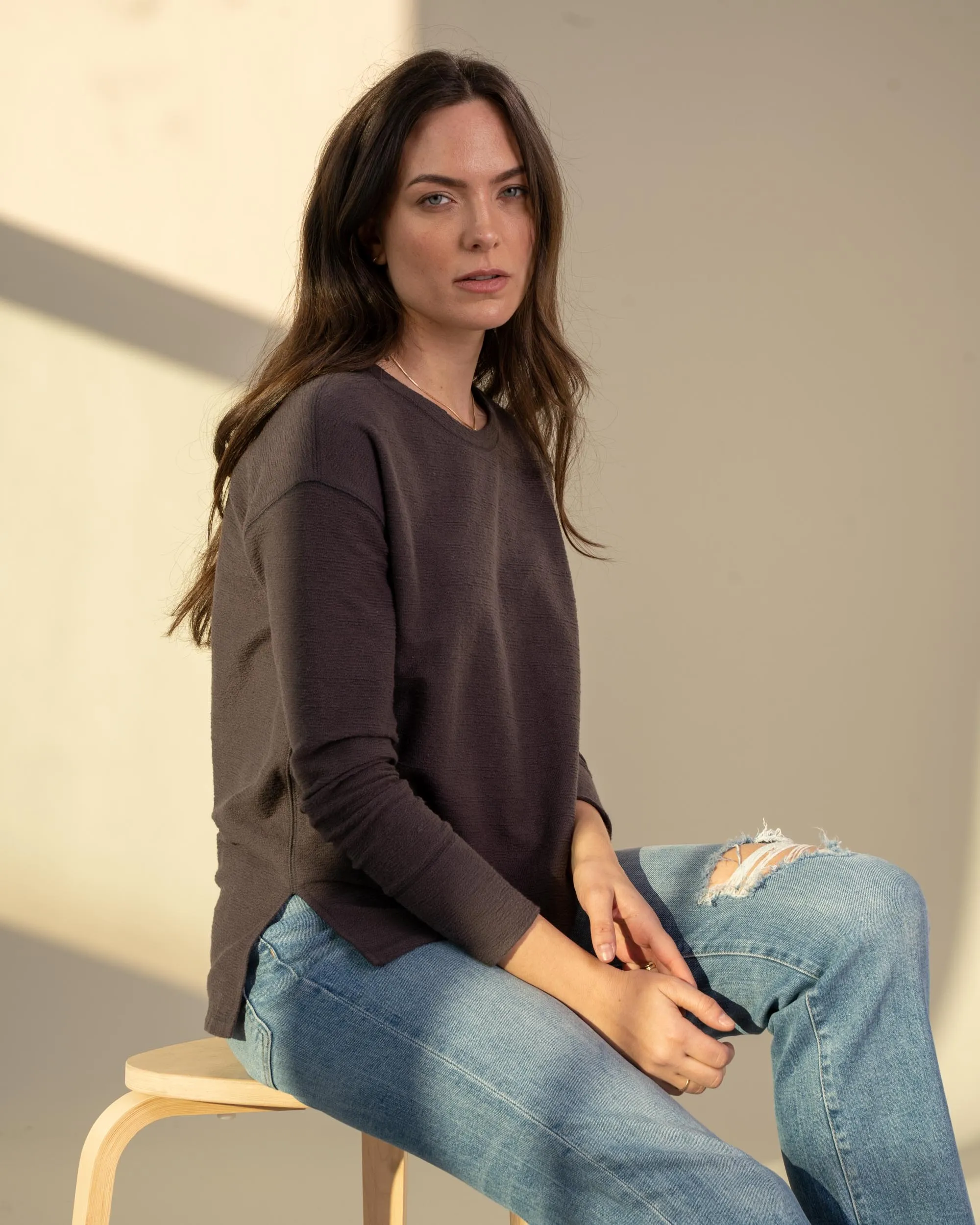 EcoKnit™ Textured Boxy Crew