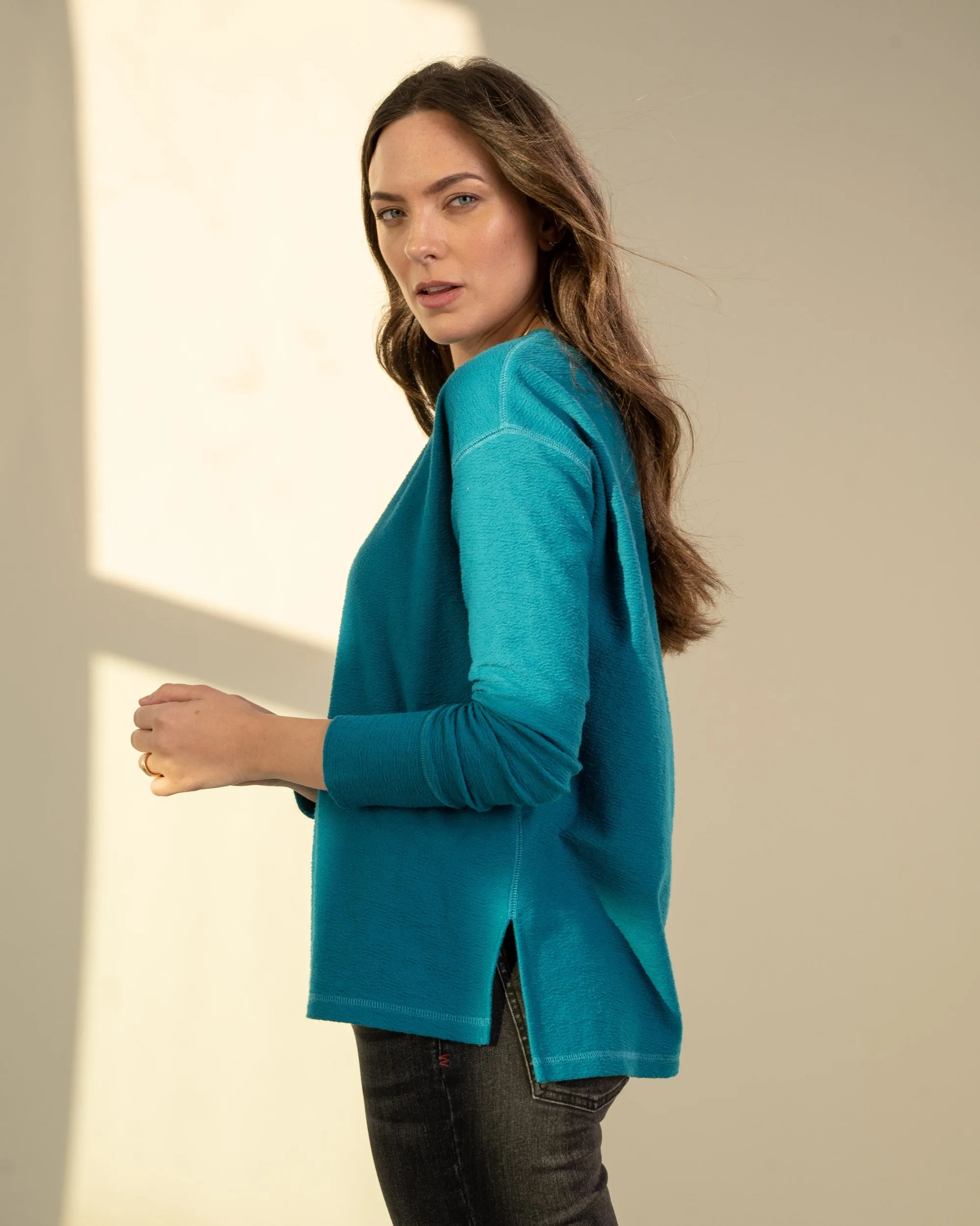 EcoKnit™ Textured Boxy Crew