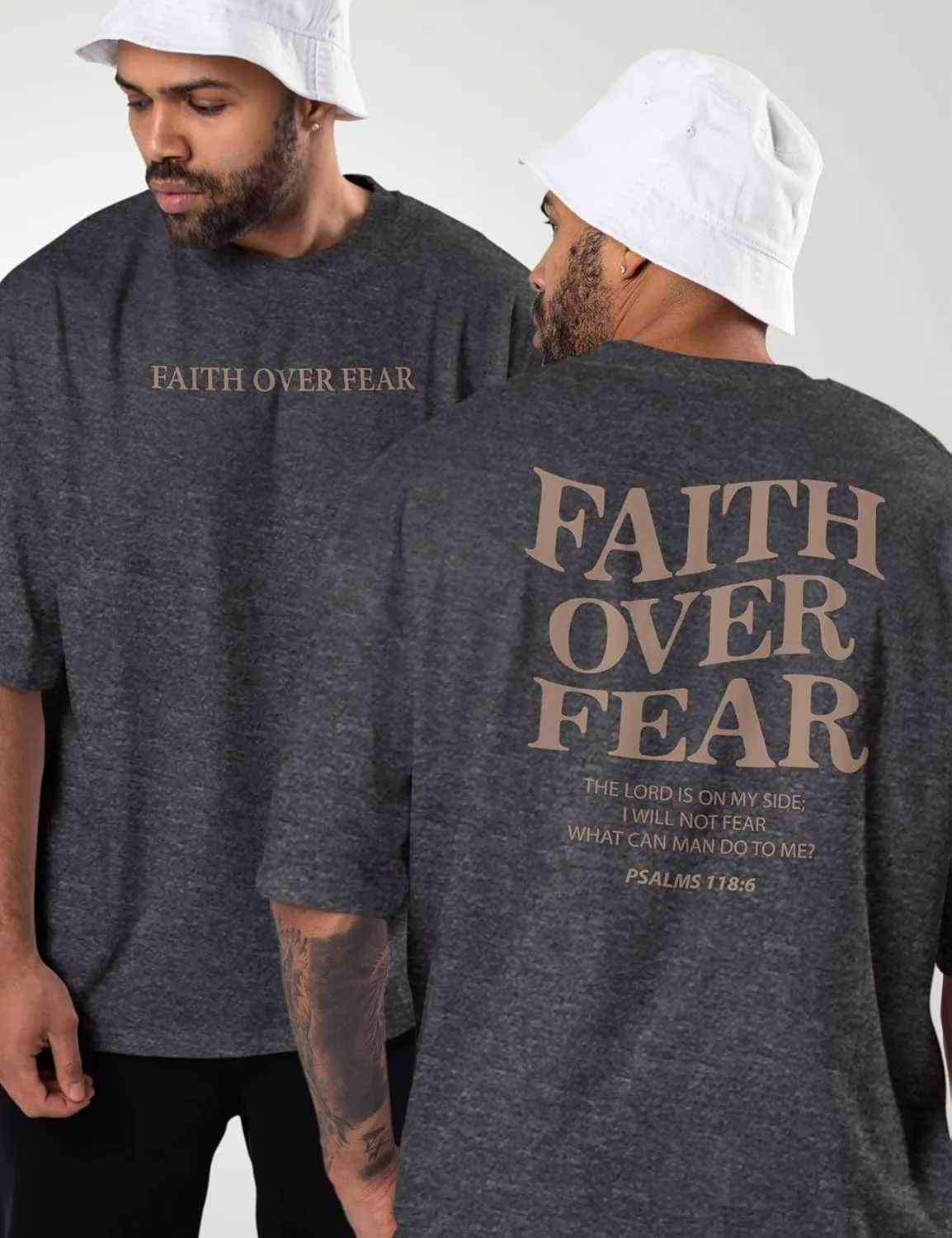 Faith Over Fear Shirt Men - Oversized Christian Religious Shirts - Faith Over Fear Shirts for Women