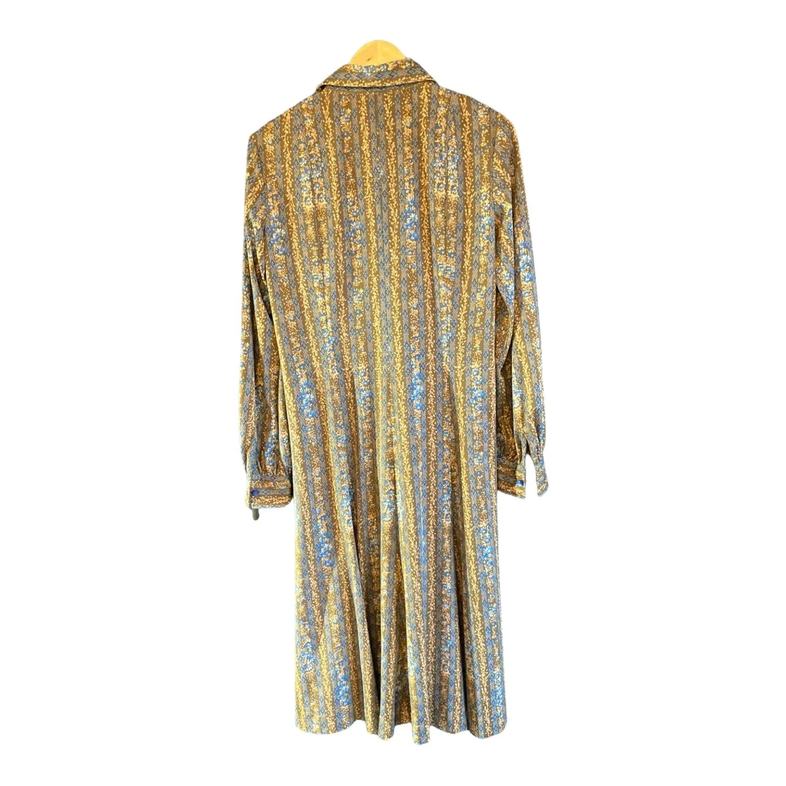 Giovannozzi Brown And Blue Long Sleeved Dress UK Size 14