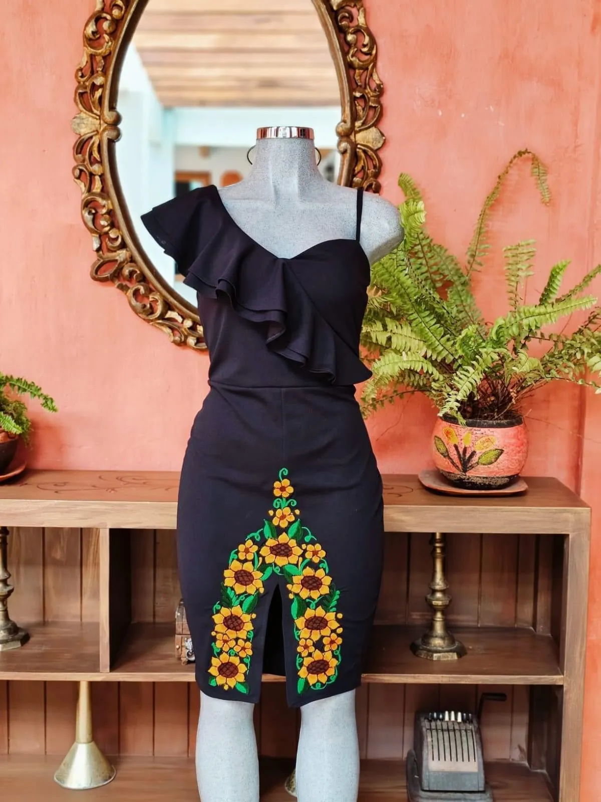 Girasol Mexican Black Dress