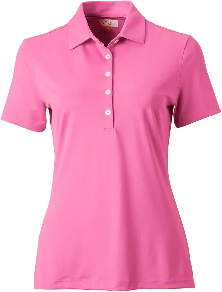 Greg Norman Women's Freedom Pique Golf Polo Light Pink L