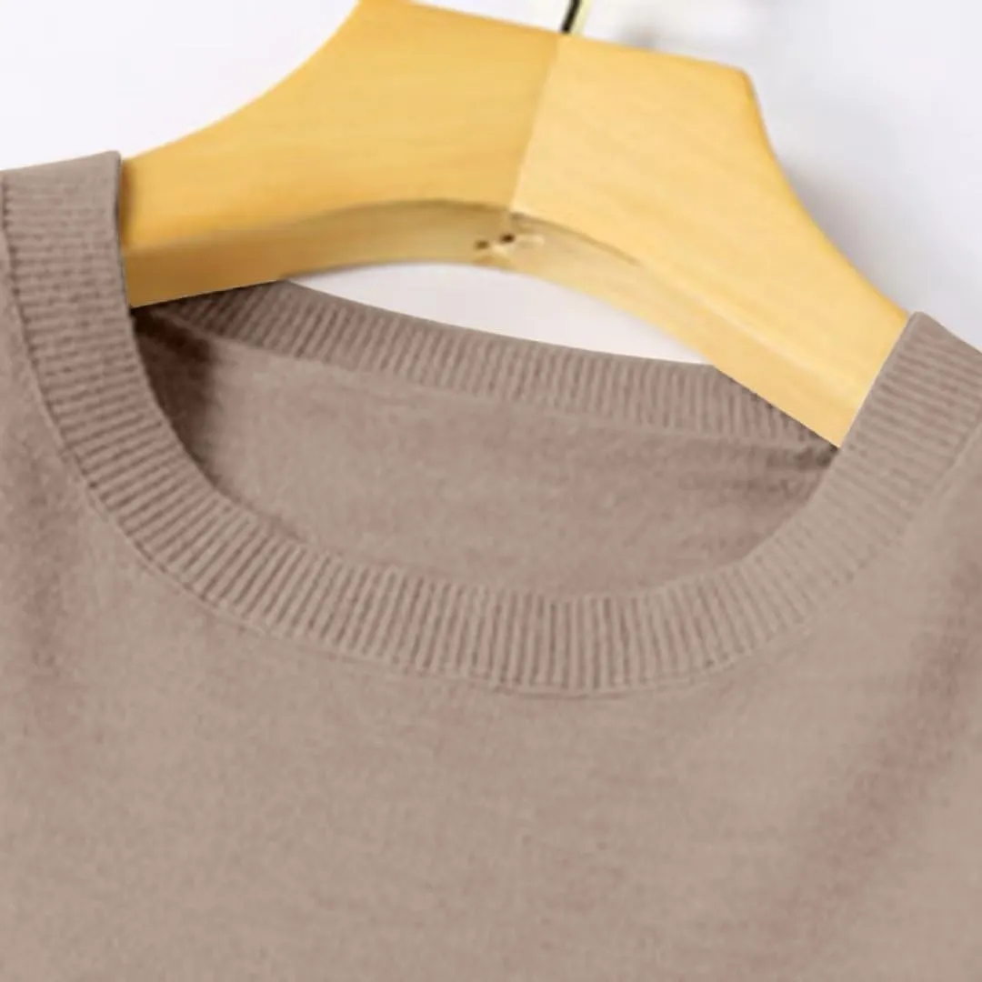 Gumipy Women Cashmere Sweater Crewneck Long Sleeve Oversized Sweaters Soft Knit Cashmere Sweaters Trendy Tunic Sweaters