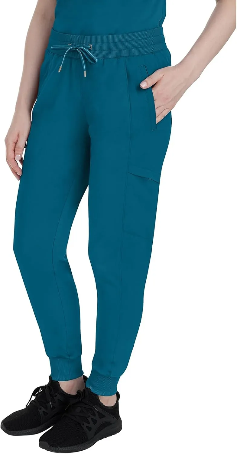 Healing Hands Women's Jogger Scrub Pant 7 Pockets Elastic Drawstring, with Moisture Wicking & 2-Way Stretch Technology - 9244