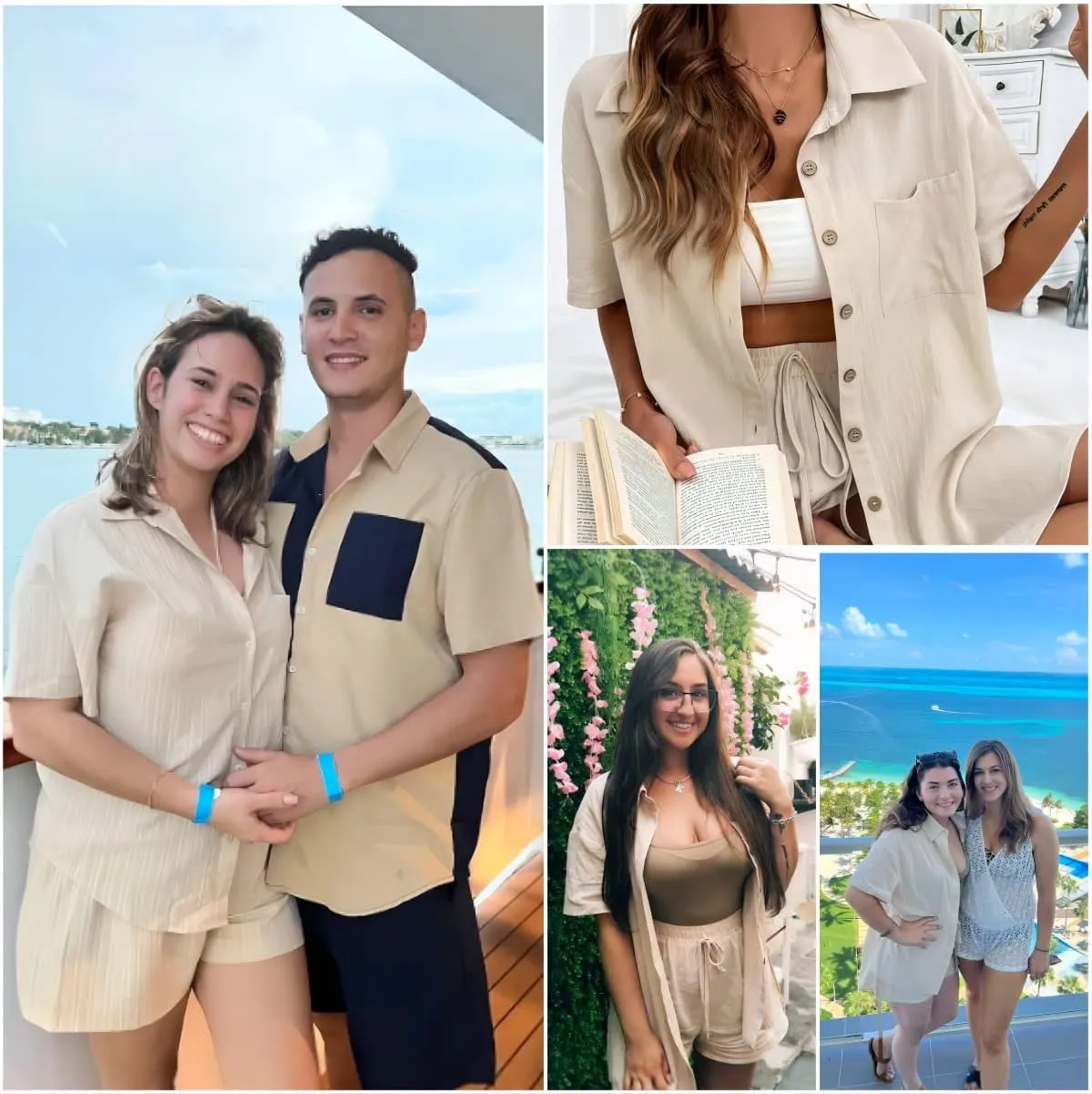 HOTOUCH Linen Shirts for Women Button Down Shirt Cotton Short Sleeve Collared Loose Fit Blouse Drop Shoulder Casual Tops