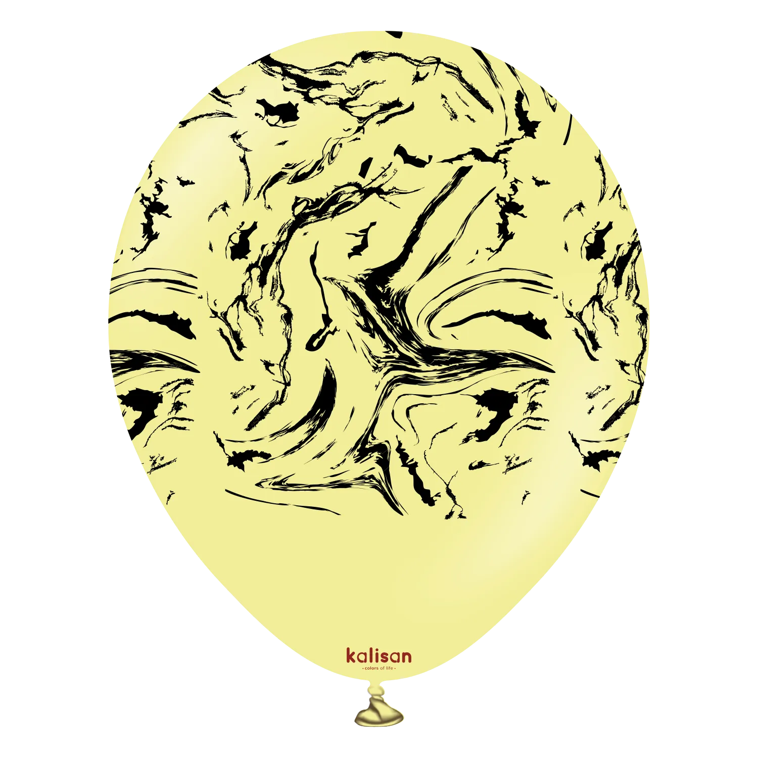 Kalisan 12" Nebula Printed Latex Balloons - Macaron Yellow (Black) 25 pieces