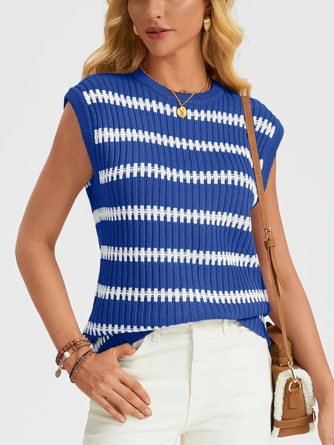 LILLUSORY Women's Summer Sweater Cap Sleeve Tops Sleeveless Tanks Knit Vest Spring Trendy Outfits 2025