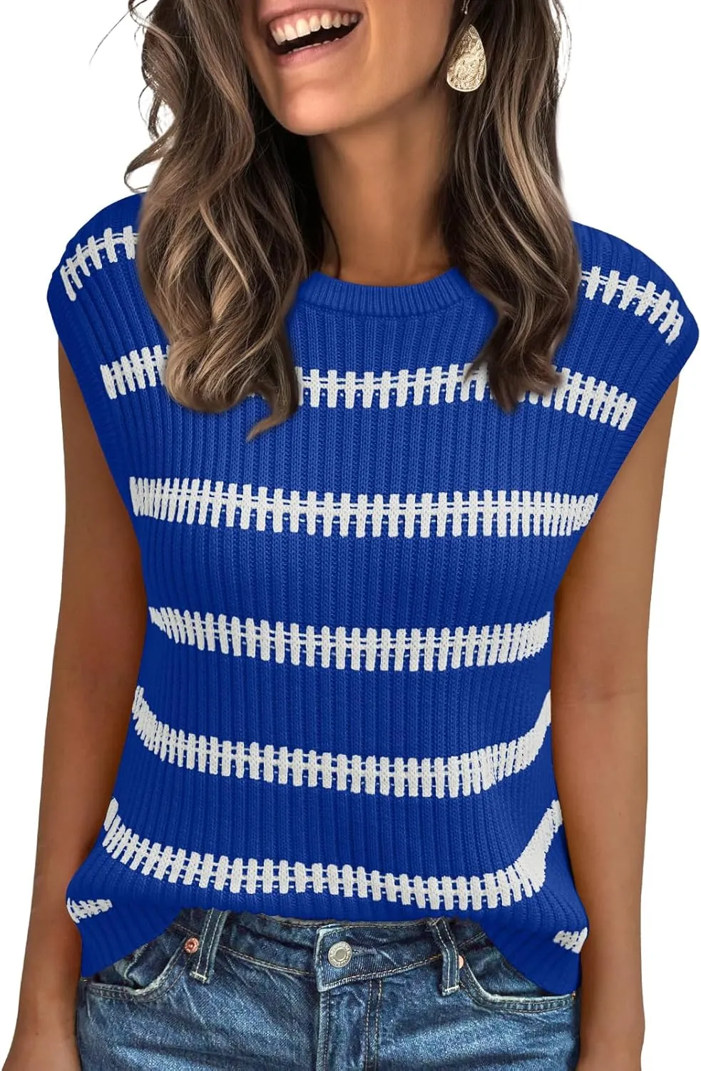 LILLUSORY Women's Summer Sweater Cap Sleeve Tops Sleeveless Tanks Knit Vest Spring Trendy Outfits 2025
