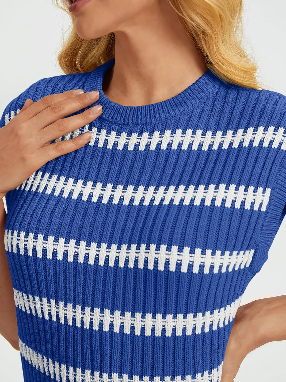 LILLUSORY Women's Summer Sweater Cap Sleeve Tops Sleeveless Tanks Knit Vest Spring Trendy Outfits 2025