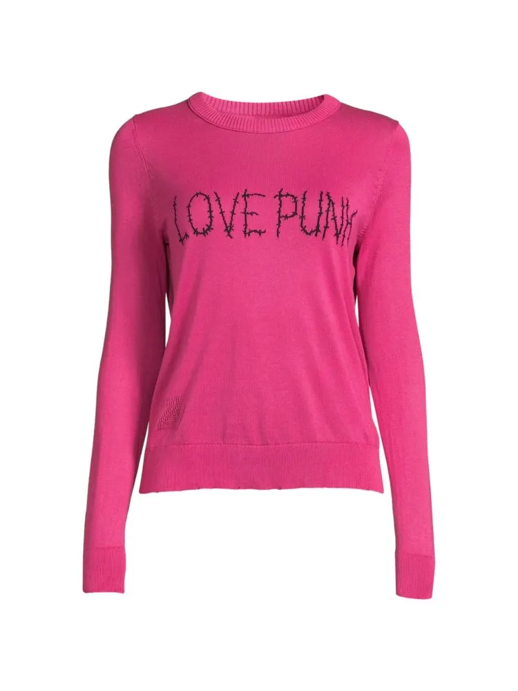 Love Zadig & Voltaire Punk Crewneck Sweater in Framboise Pink