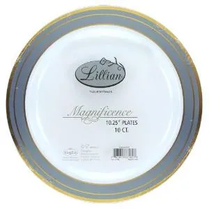 Magnificence - 10.25" Plastic Plate - Platinum - 10 ct. (Case Qty: 120)