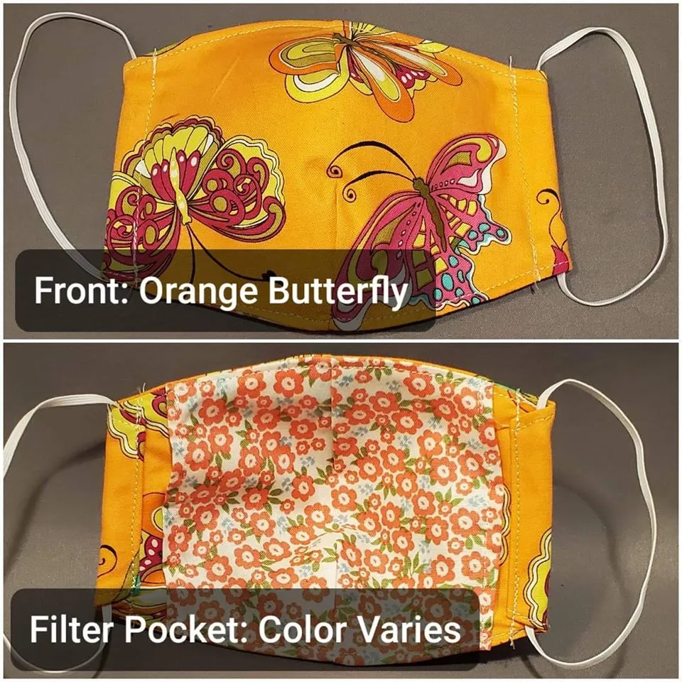 Medium Cotton Mask with Filter Pocket 8 Patterns