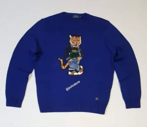 Nwt Polo Ralph Lauren Royal Blue Tiger Patch Sweater