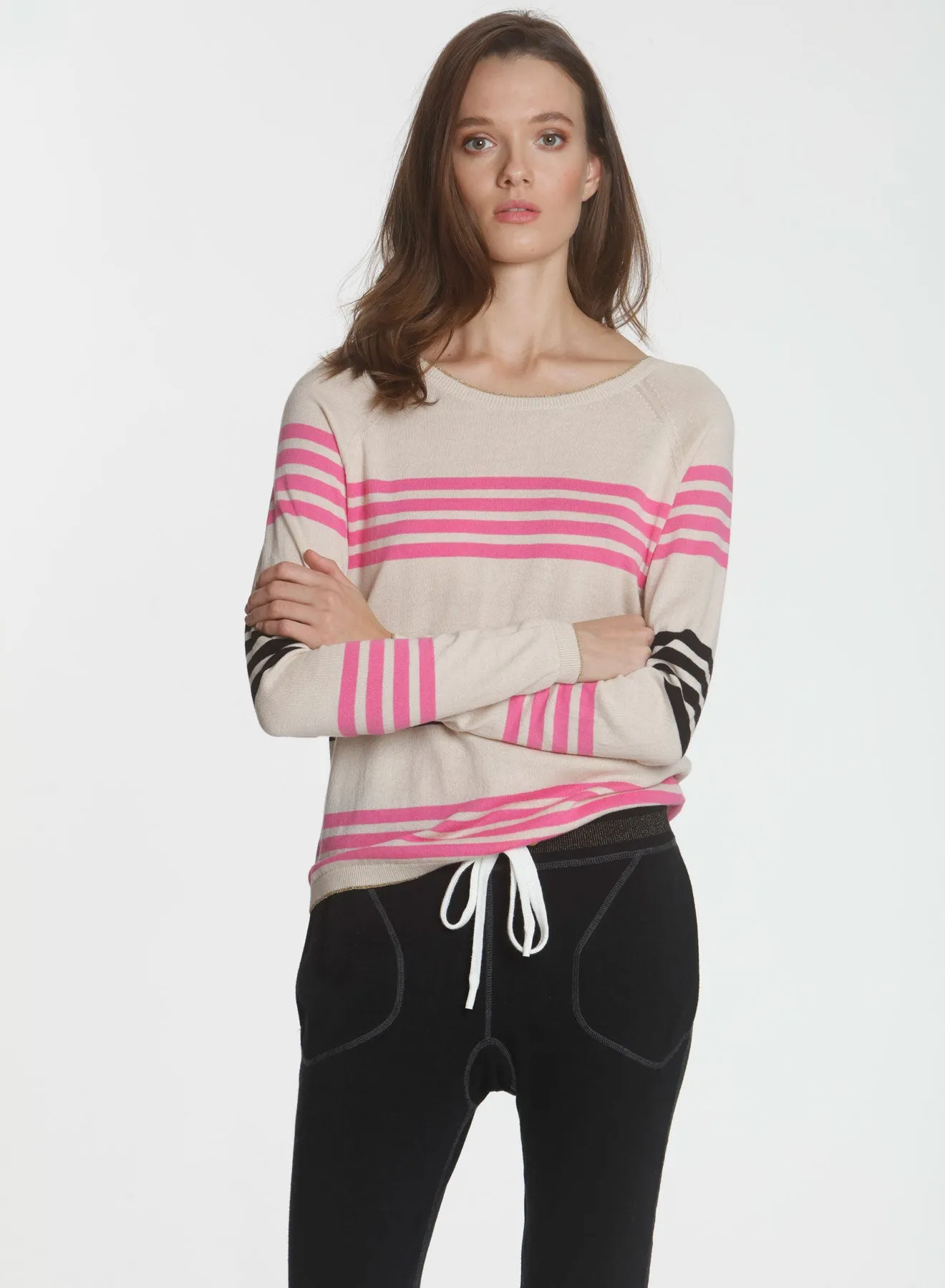 Olivia Stripe Crew - Sand
