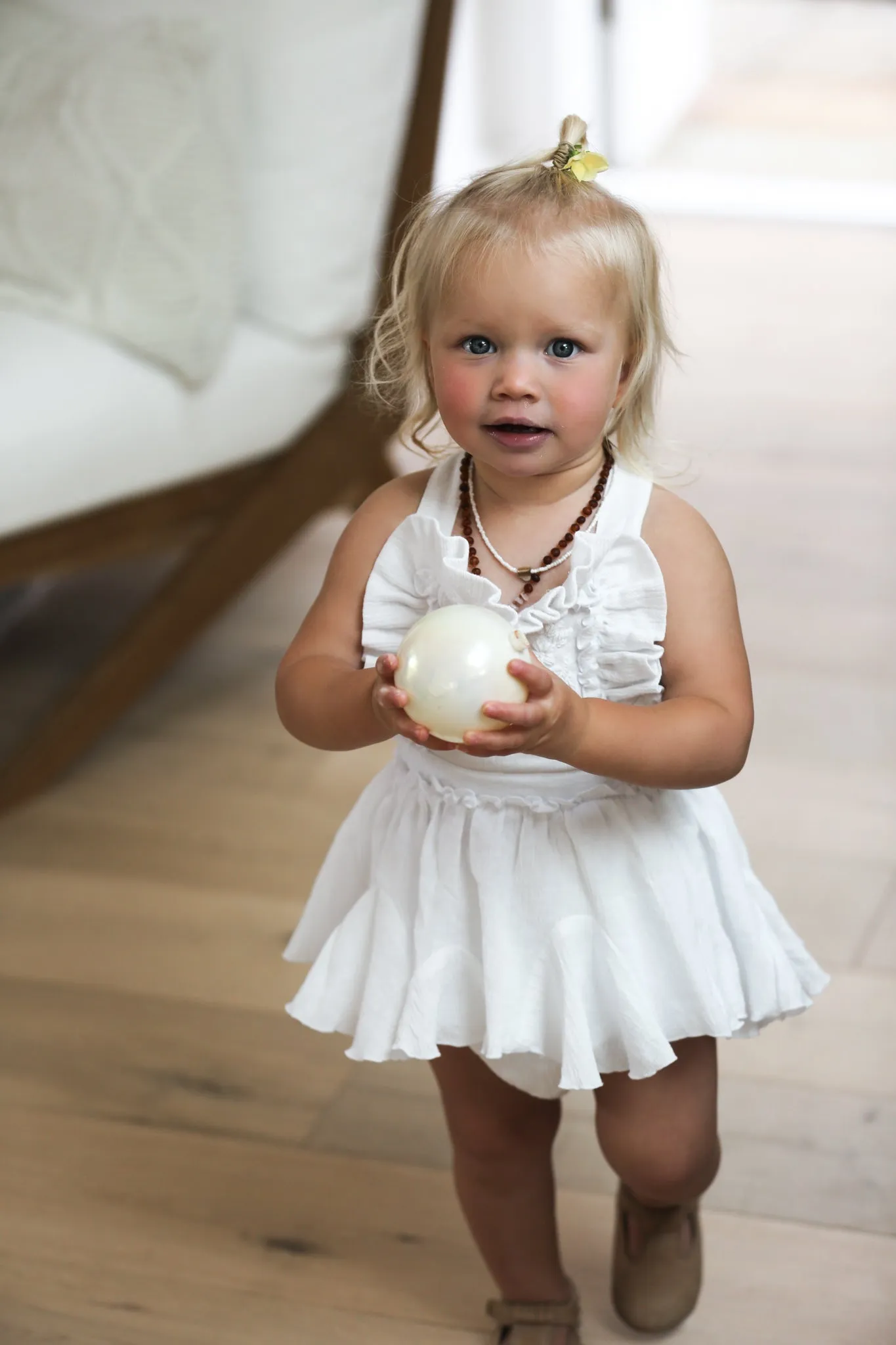 Petal White Baby Romper