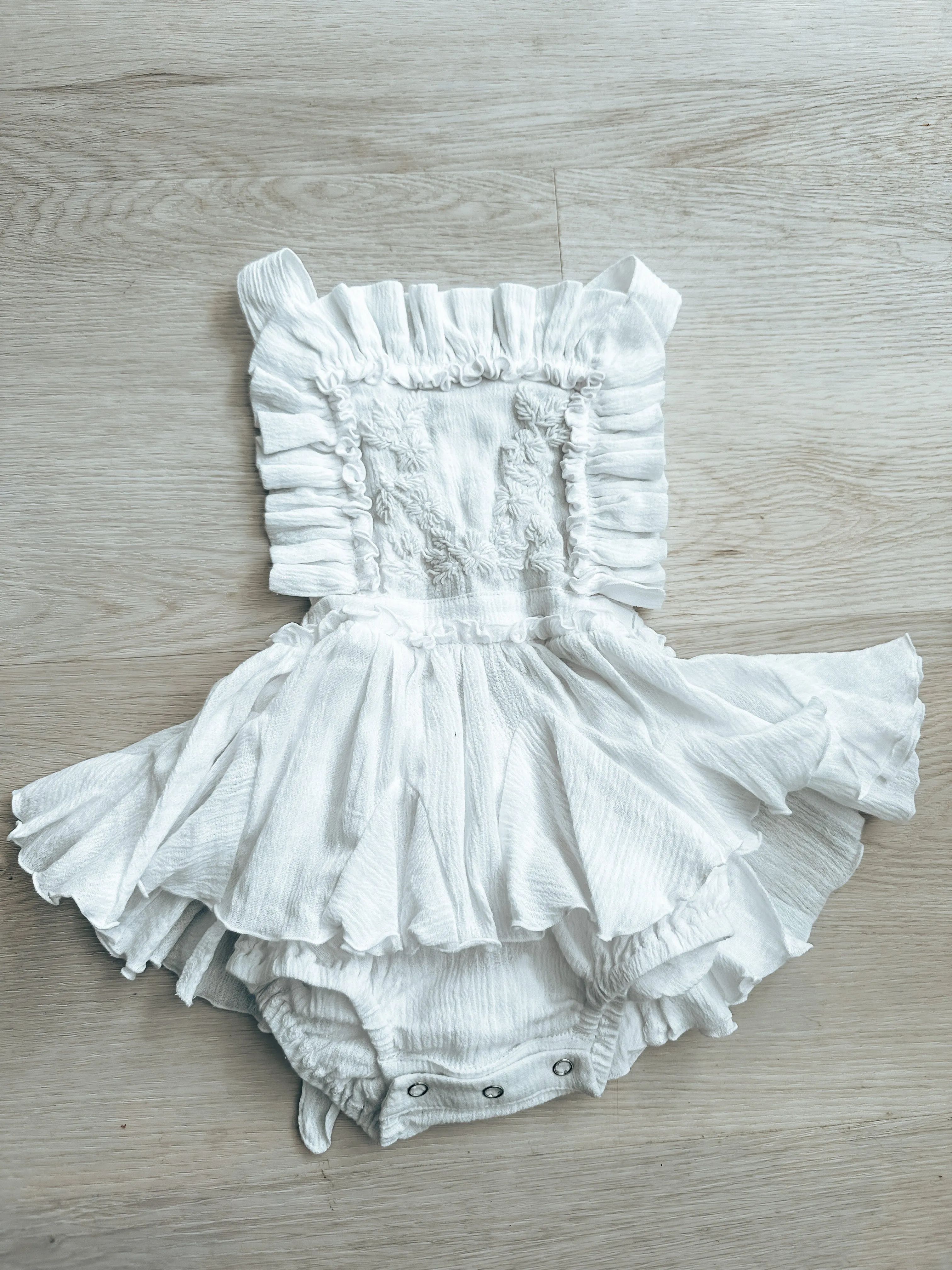 Petal White Baby Romper