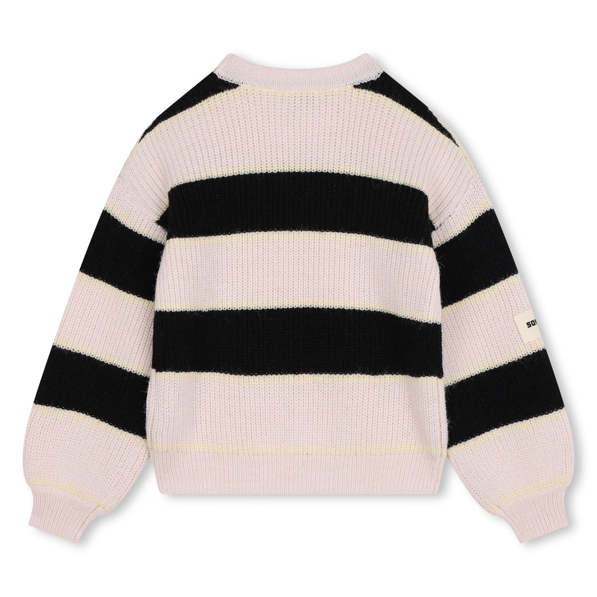 Stylish Pink and Black Striped Sweater