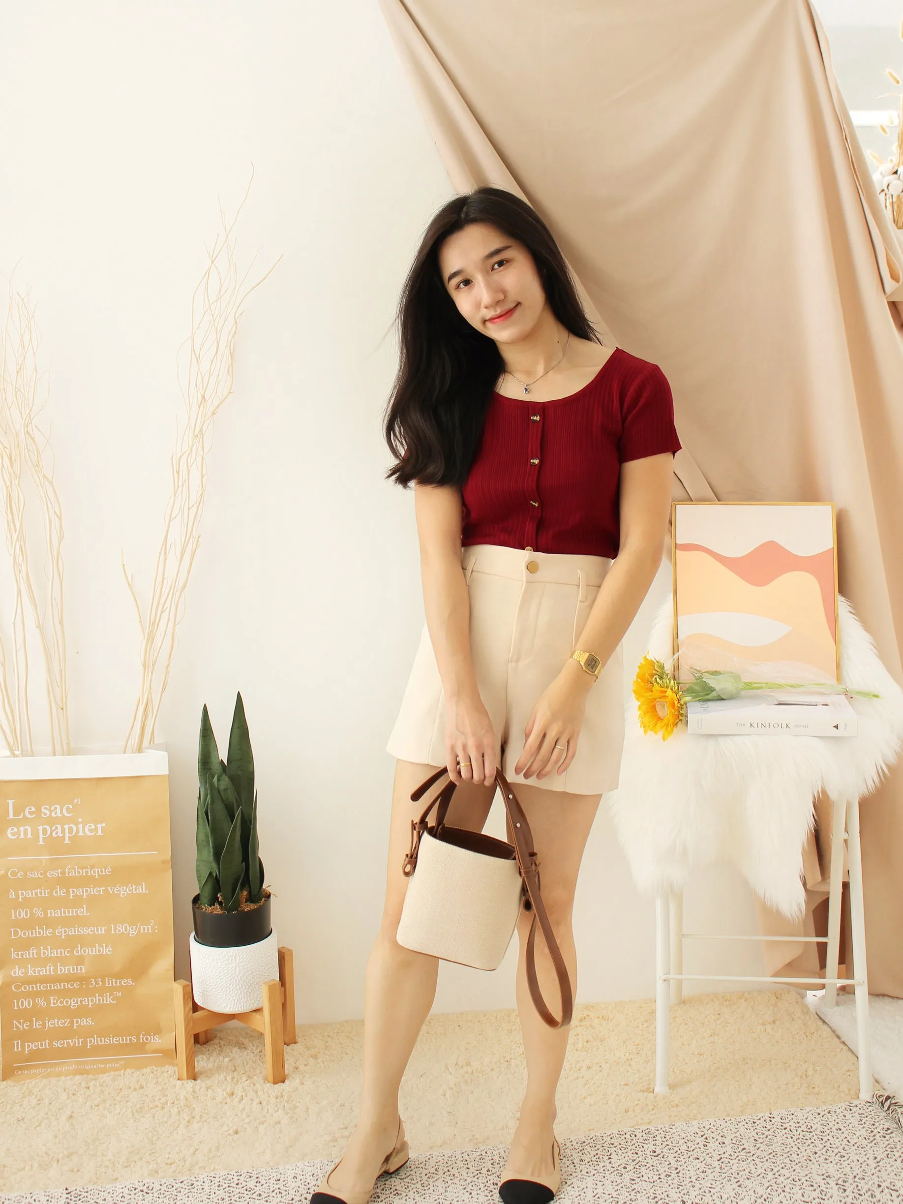 Rib Square Neck