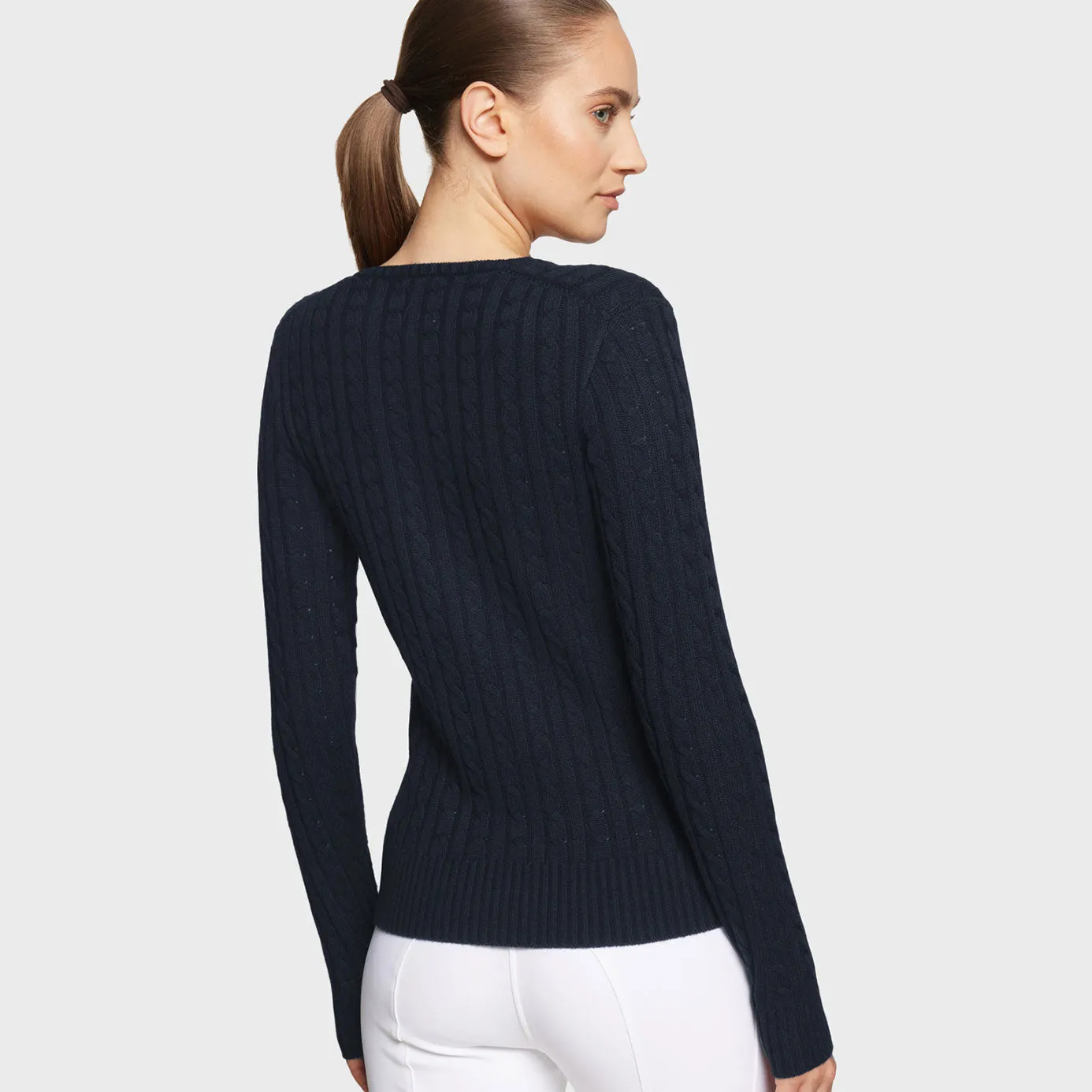Samshields Navy/Silver Lisa V-Neck Sweater for Winter