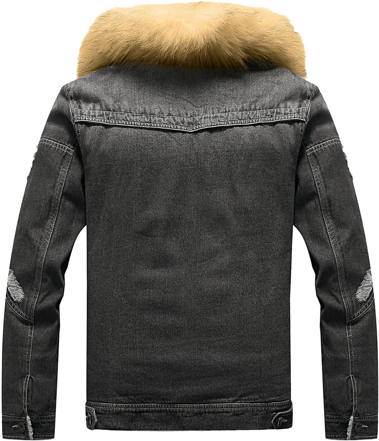 Sherpa Denim Jacket for Men Fleece Lined Lapel Vintage Trucker Jean Jackets Heavyweight Classic Retro Winter Coats