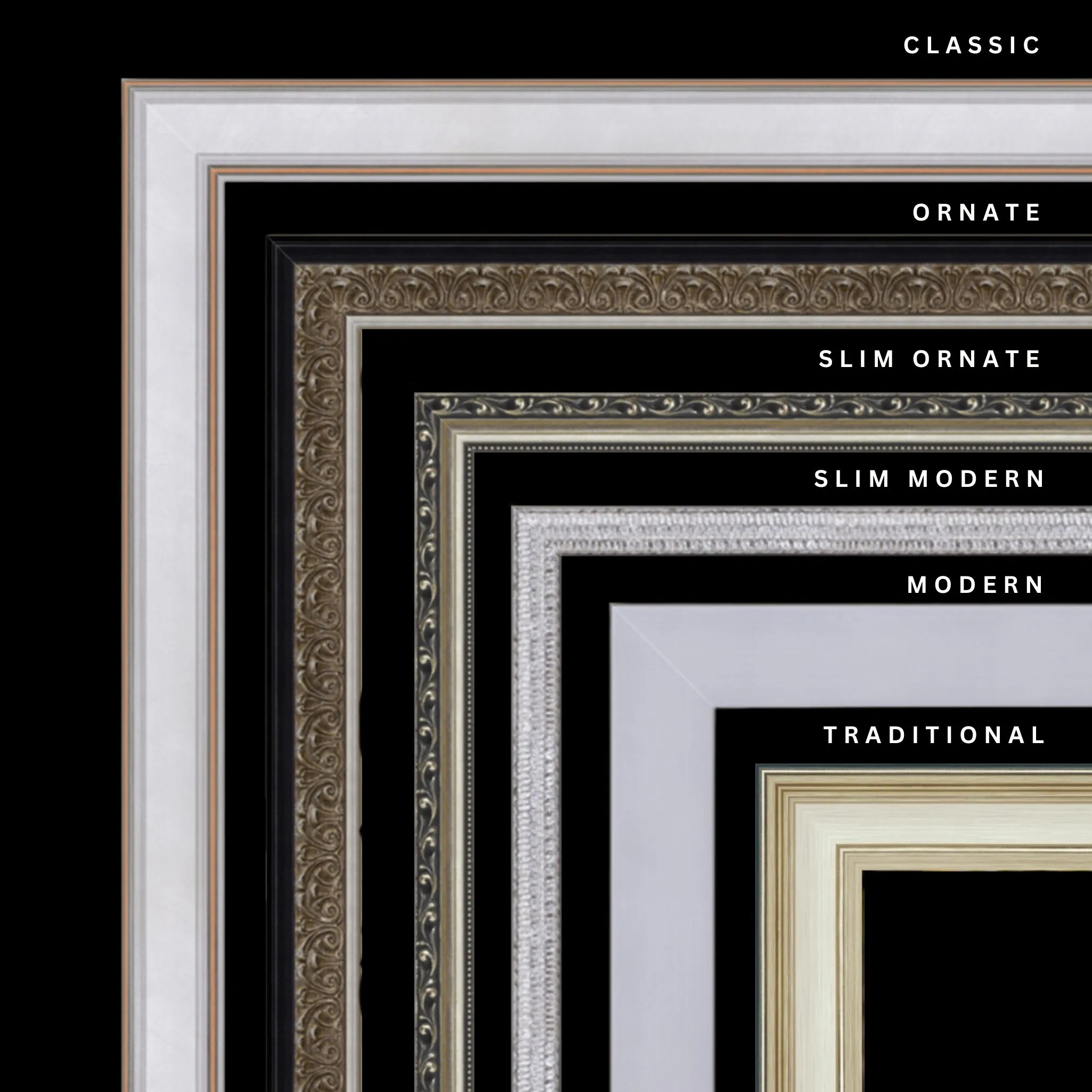 Silver 44x34 Picture Frame Ornate Traditional Classic Antique