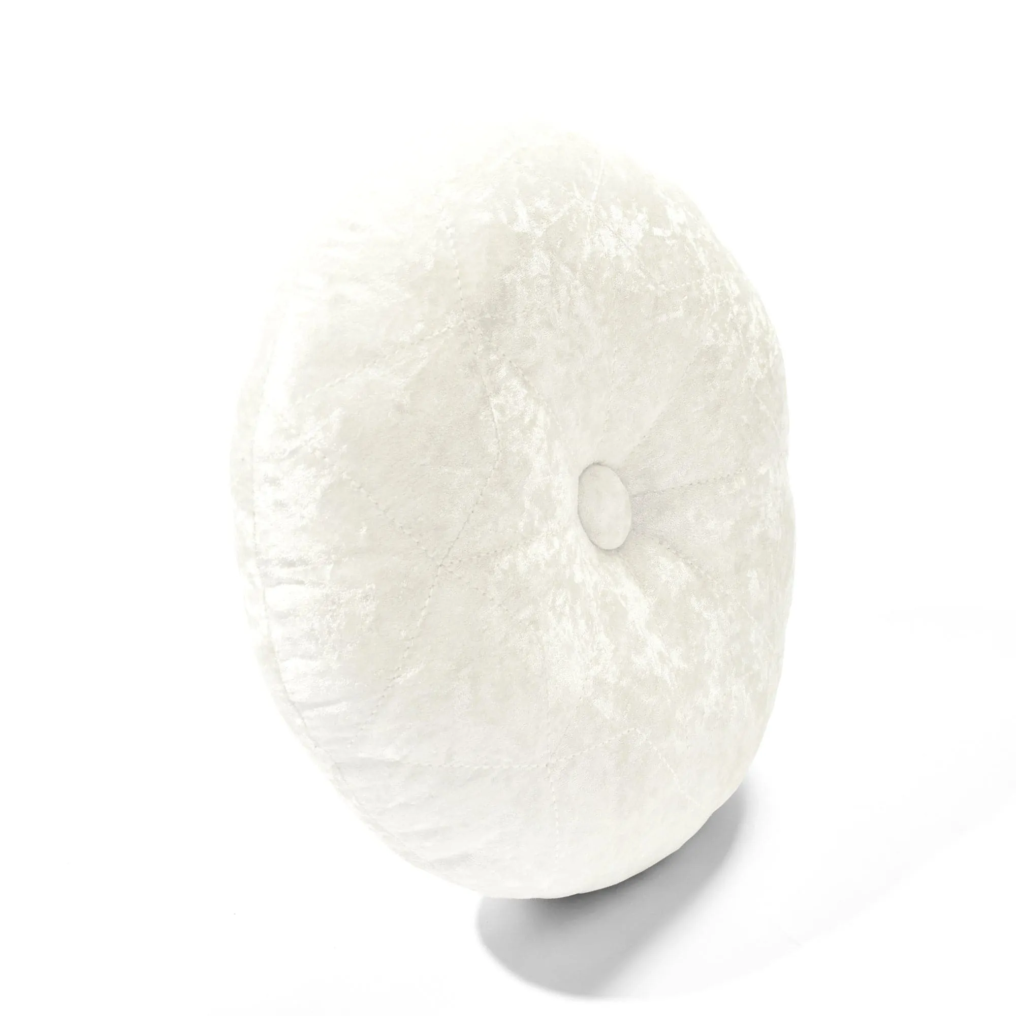 Star Embroidery Crushed Velvet Round Throw Pillow