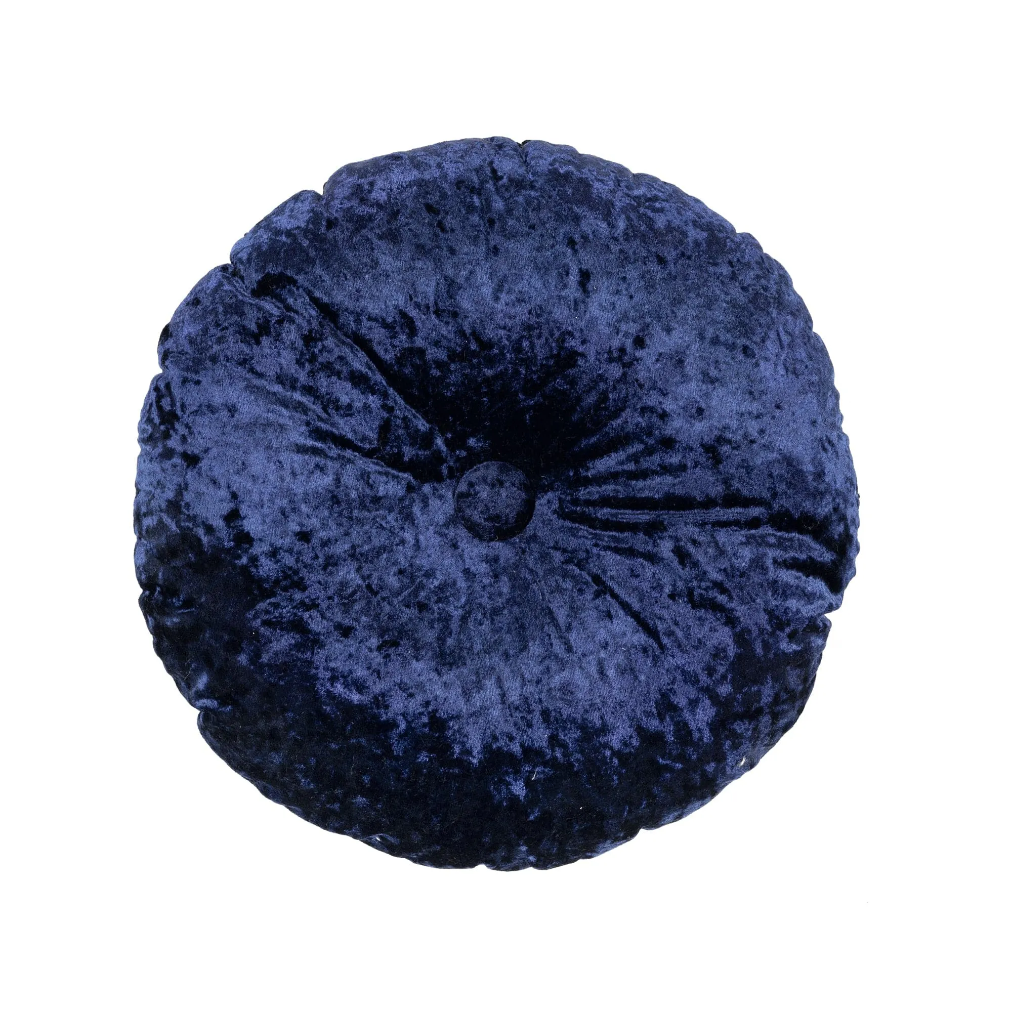 Star Embroidery Crushed Velvet Round Throw Pillow
