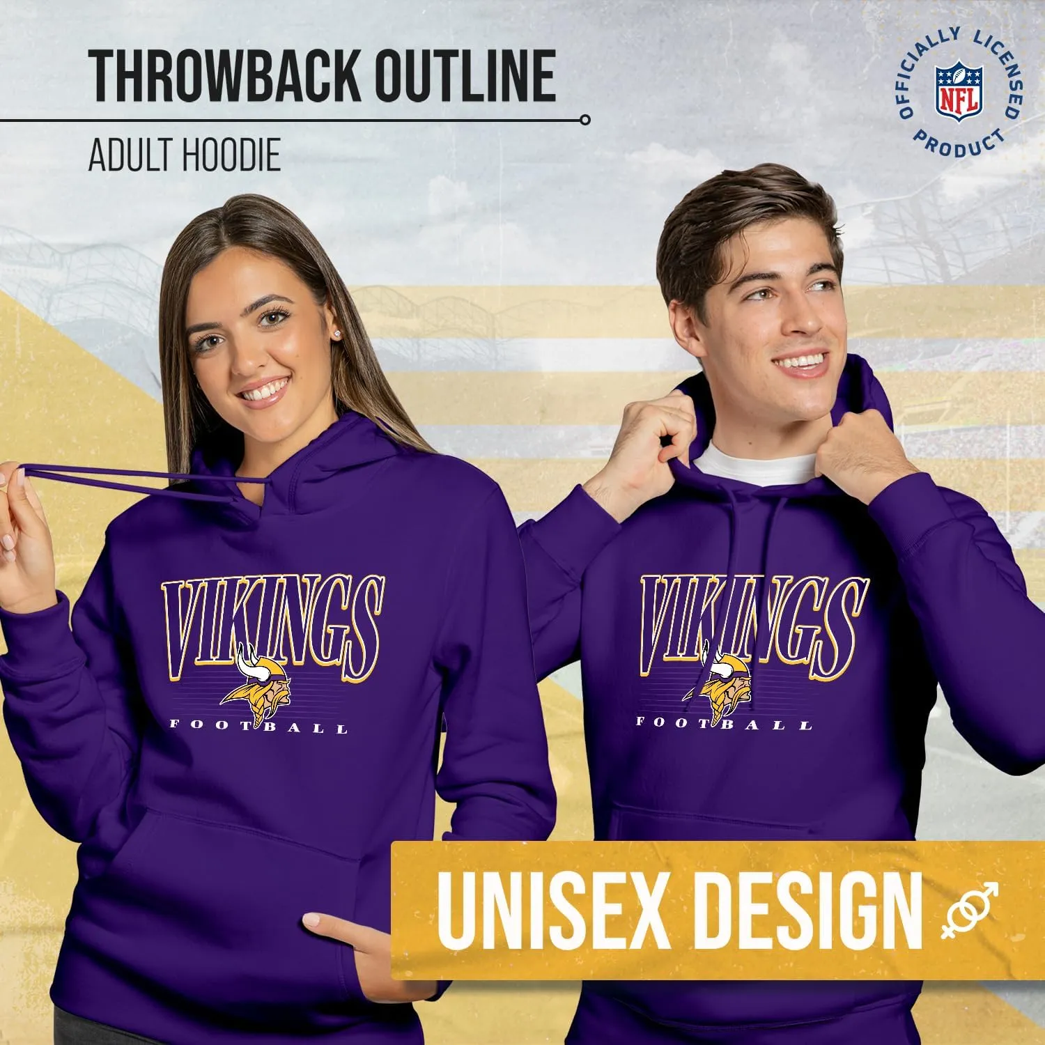 Team Fan Apparel NFL Adult Unisex Overtime Blueprint Soft Fleece Hooded Sweatshirt, Officially Licensed Football Hoodie!