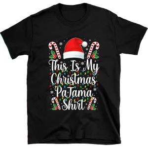 This Is My Christmas Pajama Shirt for Men Women Kids Funny Family Matching Xmas Ugly Sweater for Dad Mom Son Daughter Grandpa Grandma (XS, Kids T-Shirt, Black)