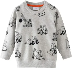 Toddler Boys Sweatshirts Long Sleeve Sport Elephant Sweat Shirt Dinosaur Pullover Crewneck Tops Tees Kids 2-7 Years