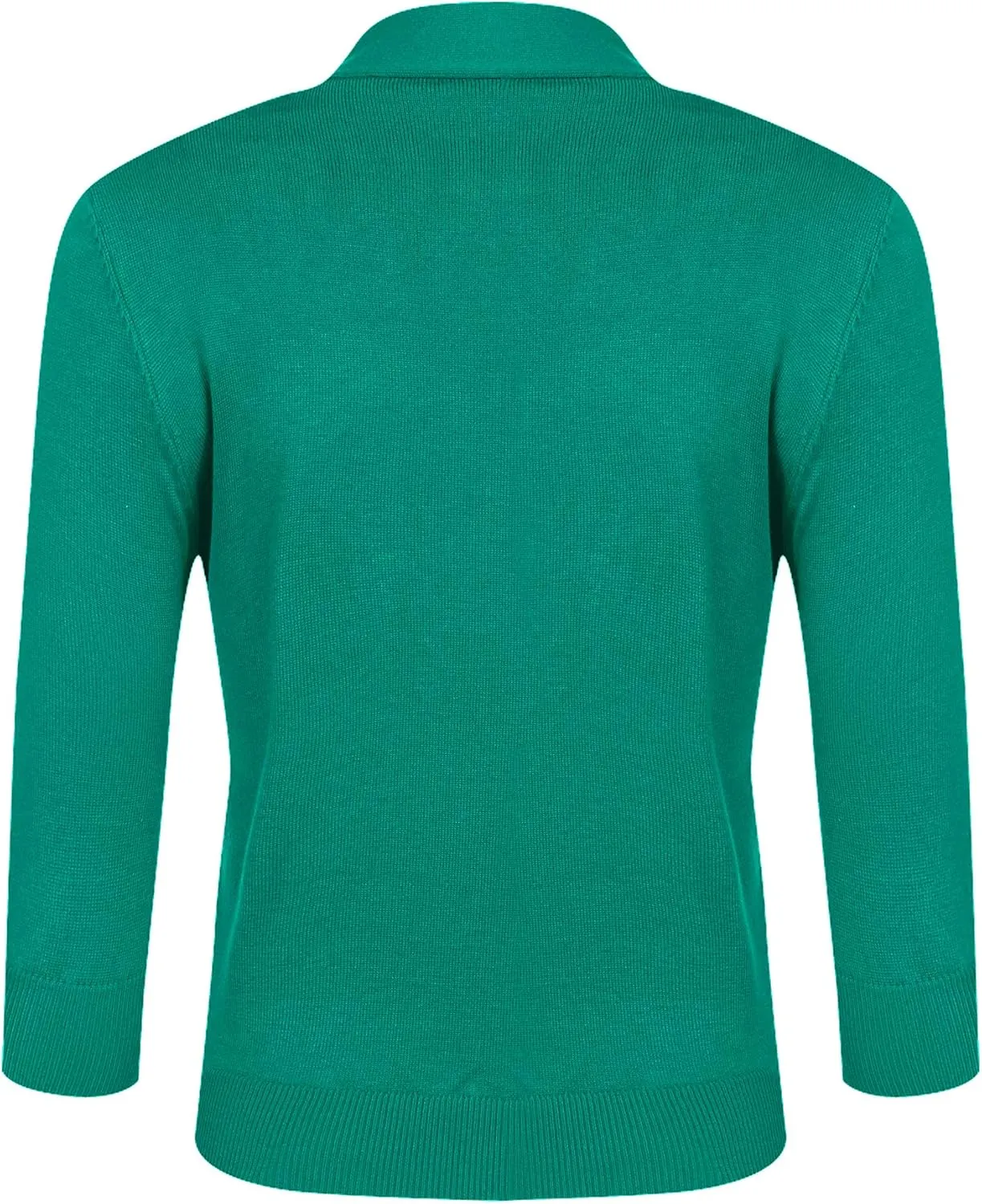 URRU Women's Classic 3/4 Sleeve Open Front Cropped Cardigan Sweater Lightweight Knit Short Shrugs